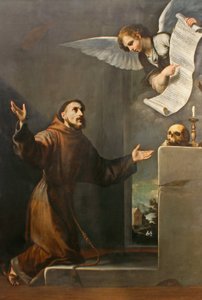 San Francisco recibe los Siete Privilegios del Ángel de Jusepe de Ribera
